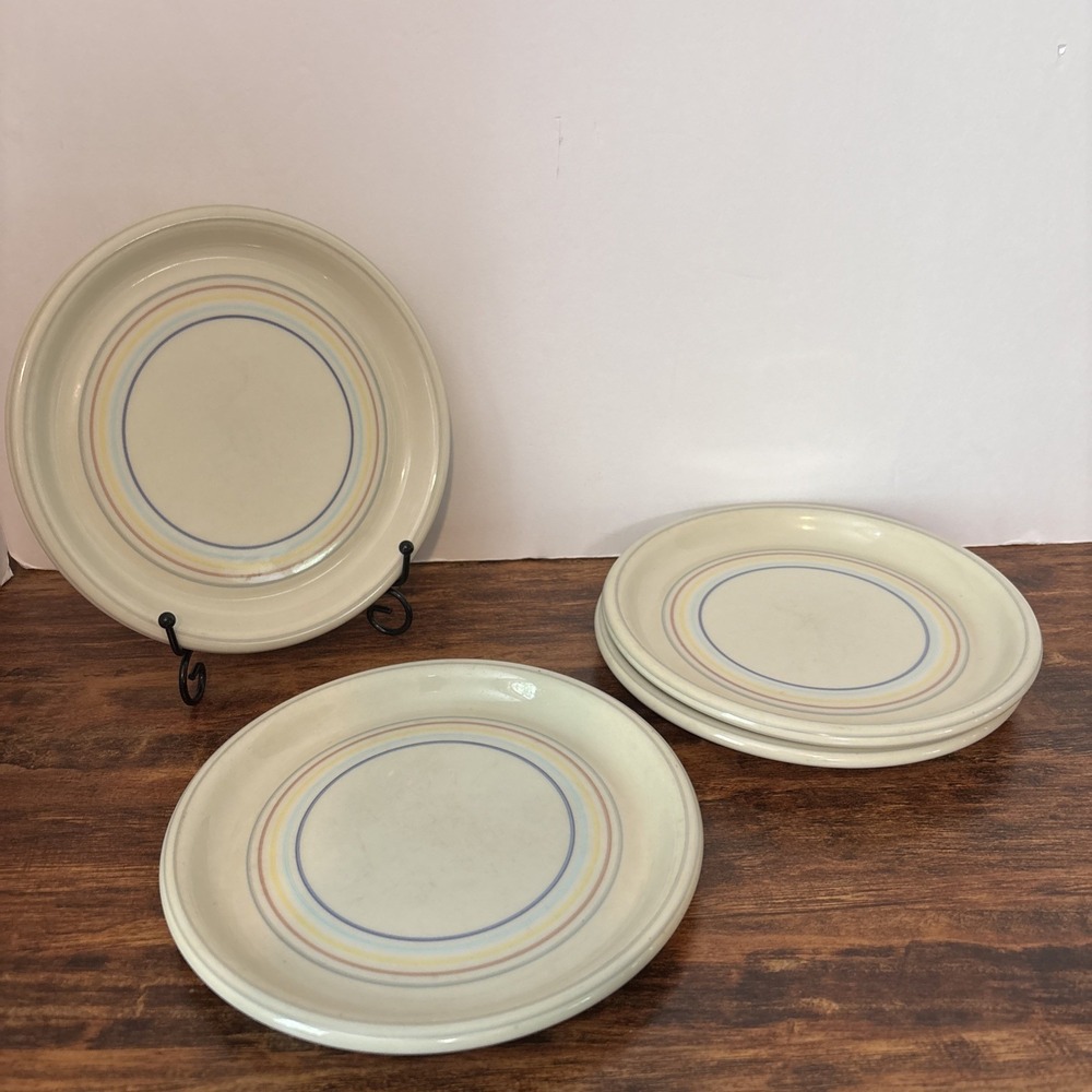 Set Of 4 Studio Nova Gallery Candy Stripes HJ 951 Salad Plate Japan Rare
